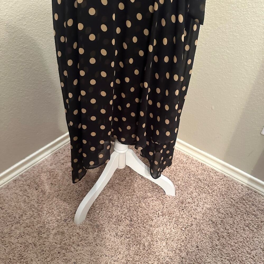 Tommy Hilfiger "Pretty Woman" Brown Polka Dot Dress Short Sleeve V-Neck SZ 12 - Picture 7 of 9